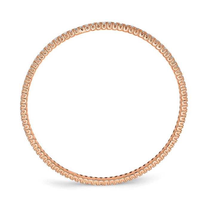 Exclusive Sterling Shimmer Rose Gold-Plated Bangle - 93 CZ Stones, Stylish & Affordable-2
