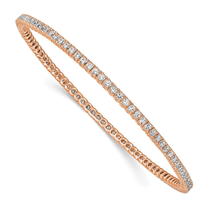 Exclusive Sterling Shimmer Rose Gold-Plated Bangle - 93 CZ Stones, Stylish & Affordable-1