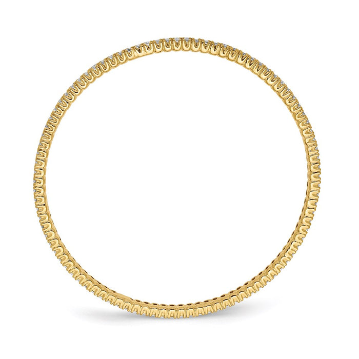 Buy Stylish Sterling Shimmer Gold-Plated Bangle Bracelet with 93 CZ Accents-2