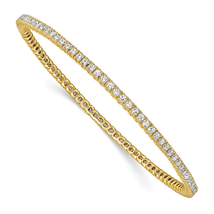 Buy Stylish Sterling Shimmer Gold-Plated Bangle Bracelet with 93 CZ Accents-1