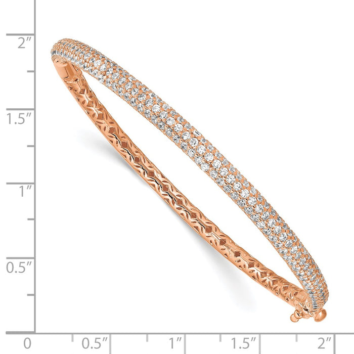 High-Quality Sterling Shimmer Rose Gold-Plated Bangle Bracelet | Stylish 175 CZ-3