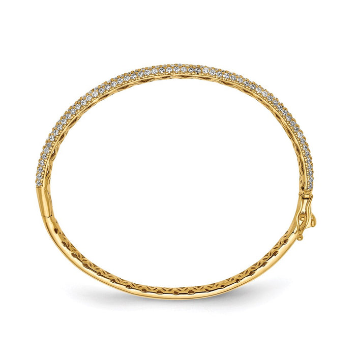 Buy Stylish Sterling Shimmer Bangle Bracelet - 175 Pav CZ, Gold-Plated-2
