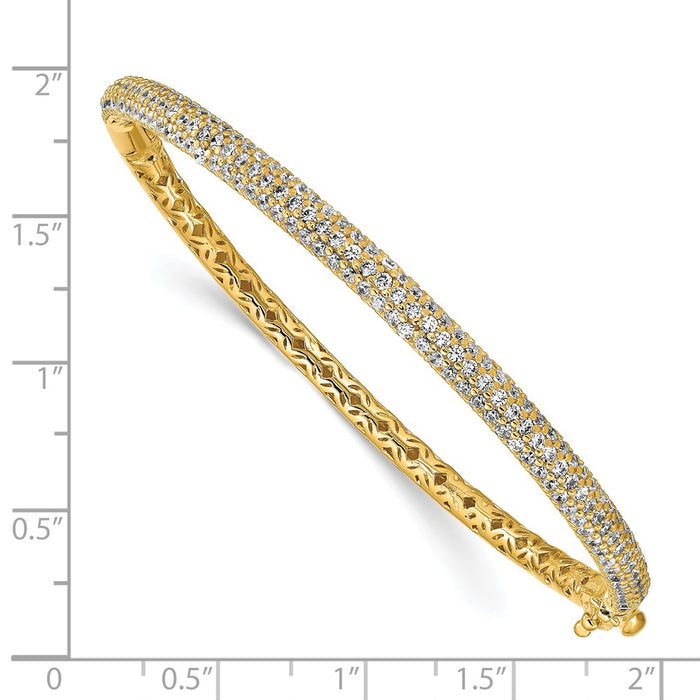 Buy Stylish Sterling Shimmer Bangle Bracelet - 175 Pav CZ, Gold-Plated-3