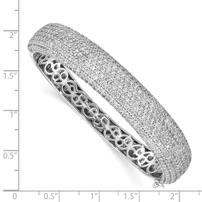 Buy Exclusive Sterling Shimmer Rhodium-Plated Bangle with 568 CZ Stones-3