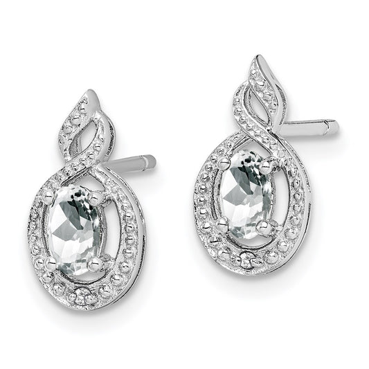 Shop Exclusive Rhodium-Plated Sterling Silver Earrings with White Topaz & Diamonds