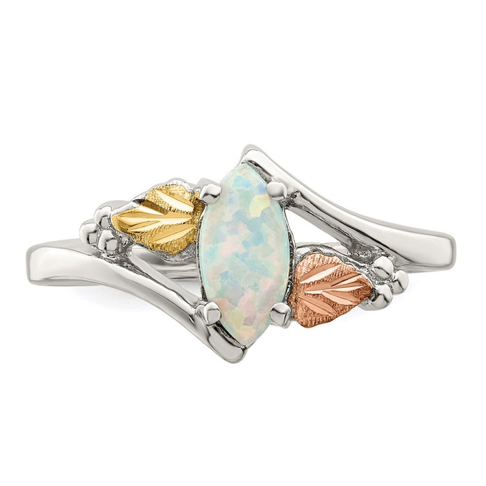 Shop Landstrom's Mt. Rushmore Sterling Silver Ring | 12K Gold, Lab-Created Opal, Stylish Design-5