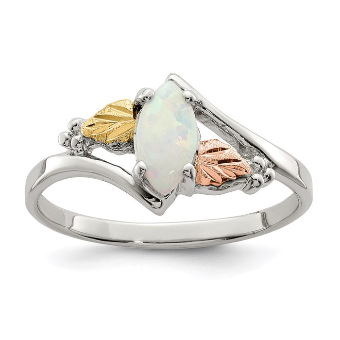Exclusive Landstrom's Mt. Rushmore Sterling Silver Ring - Stylish 12K Gold Accents & Lab-Created Opal-1