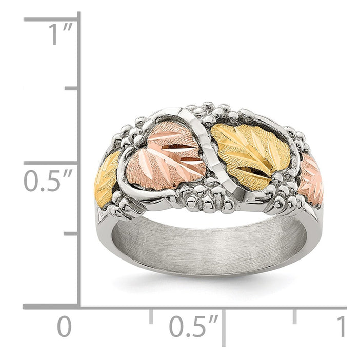 Buy Stylish Landstrom's Mt. Rushmore Sterling Silver Ring with 12K Gold Accents-4