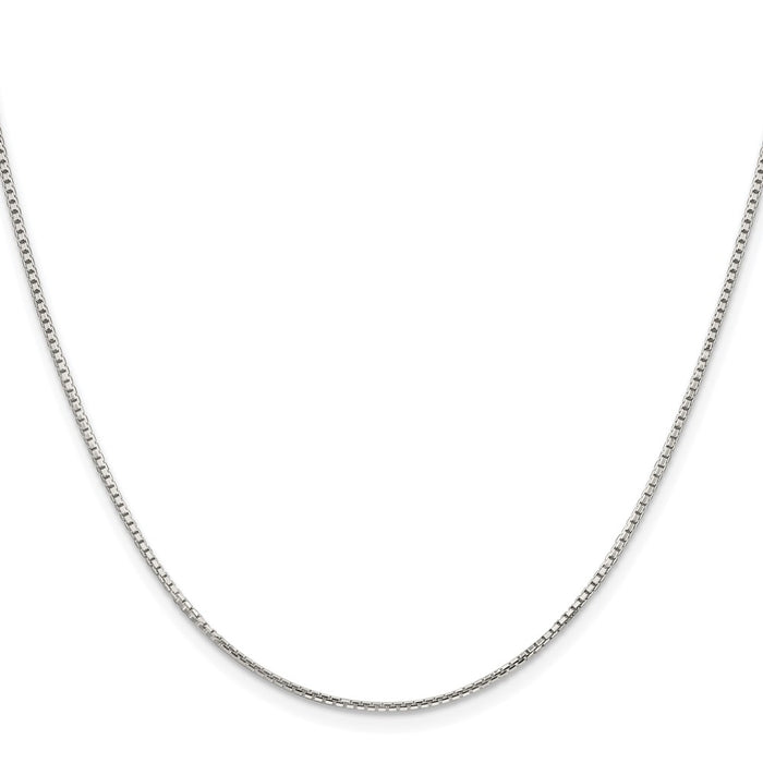 Designer Rhodium-Plated Sterling Silver 1.25mm Diamond-Cut Box Chain - Stylish Value-2