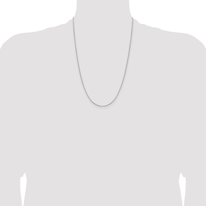 Designer Rhodium-Plated Sterling Silver 1.25mm Diamond-Cut Box Chain - Stylish Value-4