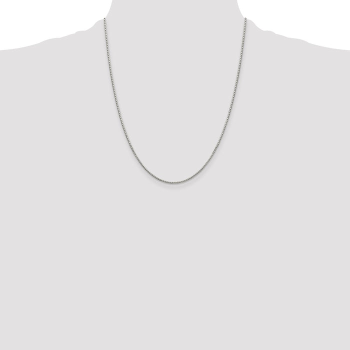 High-Quality 1.35mm Diamond-Cut Sterling Silver Box Chain - Stylish 4-Inch Extension-4