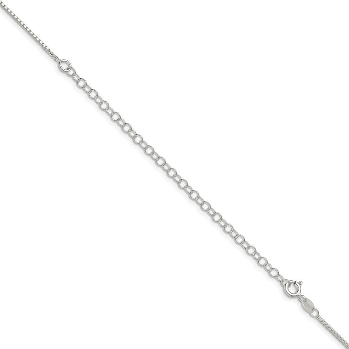 High-Quality 1.35mm Diamond-Cut Sterling Silver Box Chain - Stylish 4-Inch Extension-3
