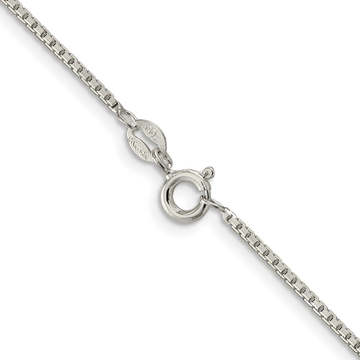 Buy Stylish Rhodium-Plated Sterling Silver 1.35mm 8-Sided Box Chain - Luxury!-3