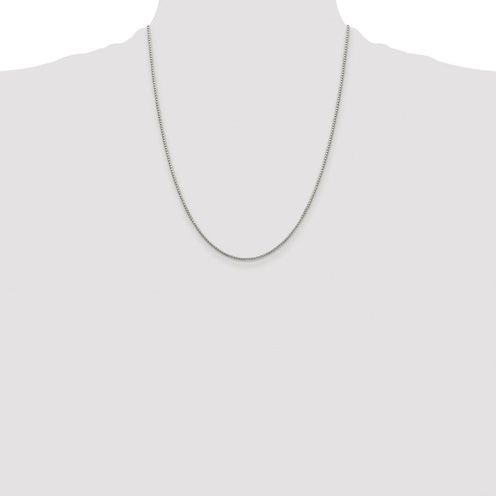 Buy Stylish Rhodium-Plated Sterling Silver 1.35mm 8-Sided Box Chain - Luxury!-4