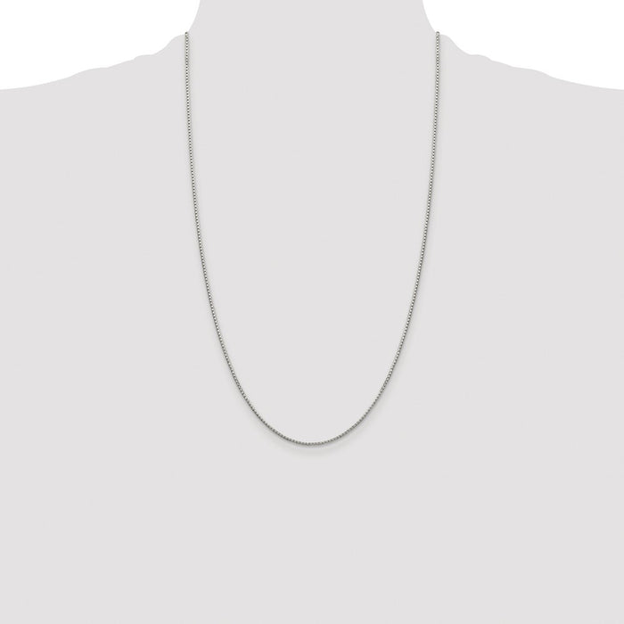 Buy Stylish Rhodium-Plated Sterling Silver 1.35mm Diamond-Cut Box Chain-4