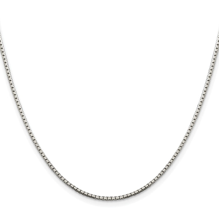 Buy Stylish Rhodium-Plated Sterling Silver 1.5mm Diamond-Cut Box Chain-2