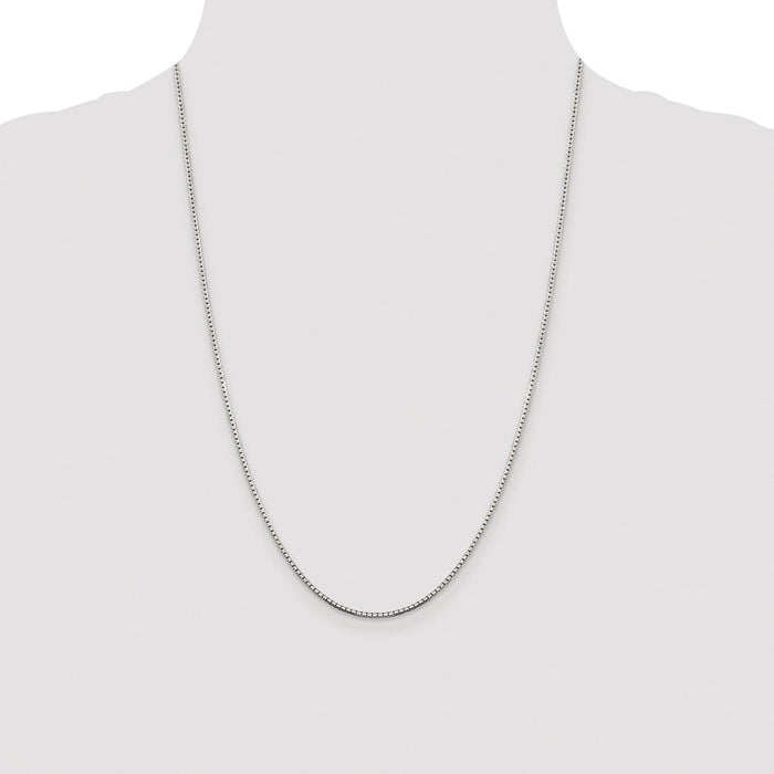 High-Quality 1.5mm Rhodium-Plated Sterling Silver Box Chain - Stylish Luxury Value-4