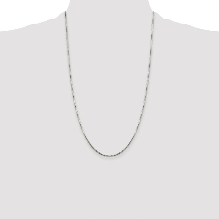 High-Quality Rhodium-Plated Sterling Silver 1.5mm Diamond-Cut Box Chain-4