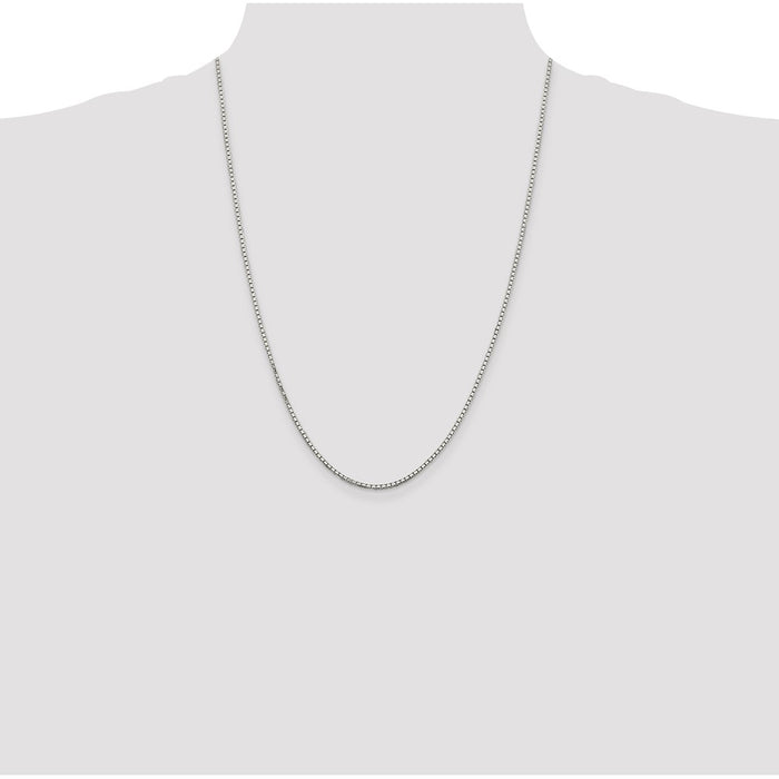 High-Quality 1.7mm Sterling Silver Diamond-Cut Box Chain - Stylish Value!-4