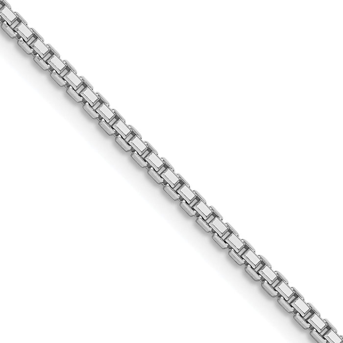 Buy Stylish Rhodium-Plated Sterling Silver 1.7mm Diamond Cut Box Chain-1