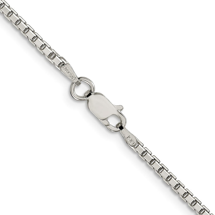 High-Quality 2mm Diamond-Cut Sterling Silver Box Chain - Stylish & Affordable!-3