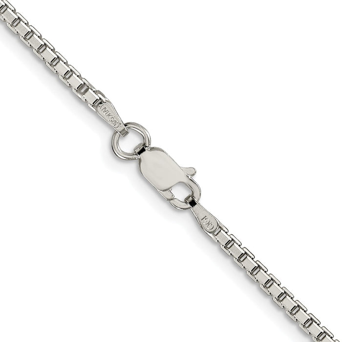 Buy Stylish Rhodium-Plated Sterling Silver 2mm Diamond-Cut Box Chain - Luxury Design-3
