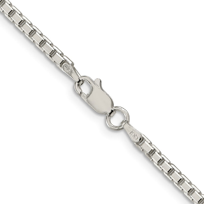 Buy Stylish 2.5mm Sterling Silver Diamond-Cut Box Chain - Luxury Design!-3