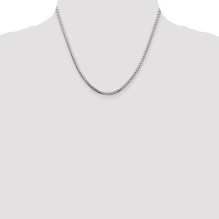 High-Quality 2.5mm Diamond-Cut Sterling Silver Box Chain - Stylish Value-4