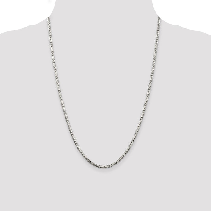 Buy Stylish 2.5mm Diamond-Cut Sterling Silver Box Chain - High-Quality Design-4