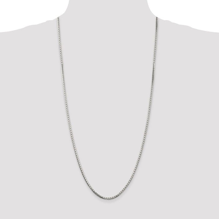 High-Quality 2.5mm Sterling Silver Diamond-Cut Box Chain - Stylish & Affordable-4