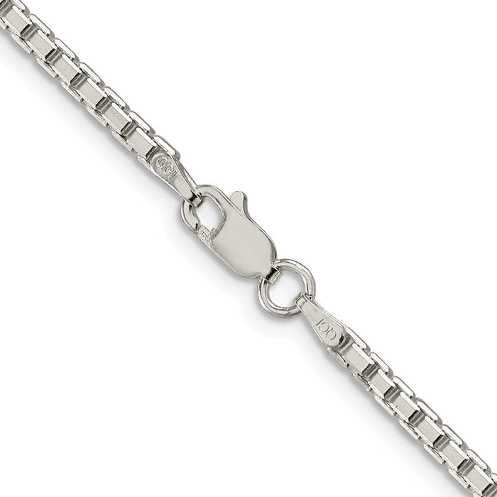 Buy Stylish Rhodium-Plated Sterling Silver 2.5mm Diamond-Cut Box Chain-3