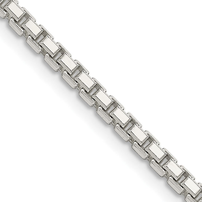 High-Quality 2.5mm Diamond-Cut Sterling Silver Box Chain - Stylish Value-1