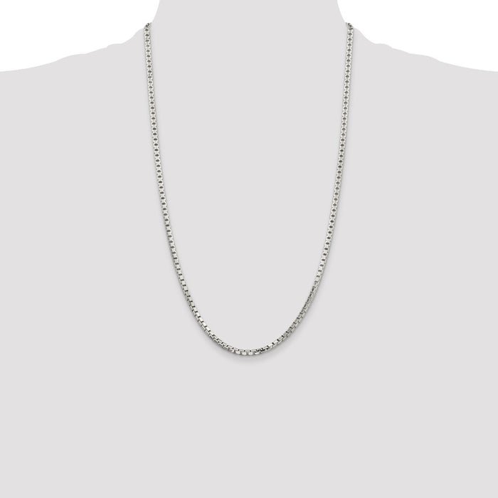 Designer 2.9mm Diamond-Cut Box Chain in Sterling Silver | Stylish Value Jewelry-4