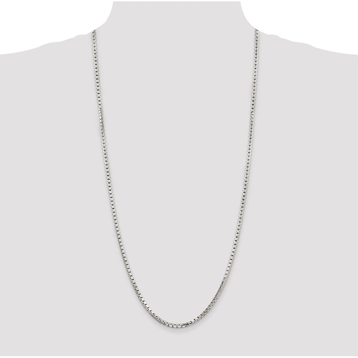 Buy Stylish 2.9mm Diamond-Cut Sterling Silver Box Chain - Luxury Design!-4