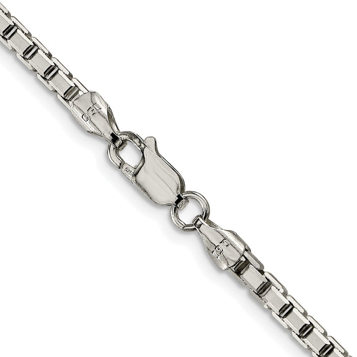 High-Quality Rhodium-Plated Sterling Silver 2.9mm Diamond-Cut Box Chain - Stylish Value-3
