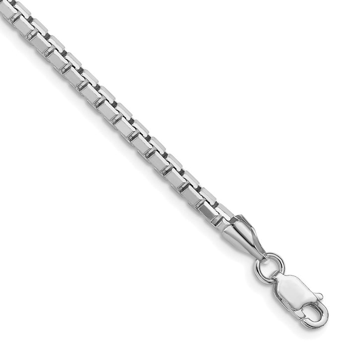 High-Quality Rhodium-Plated Sterling Silver 2.9mm Diamond-Cut Box Chain - Stylish Value-1