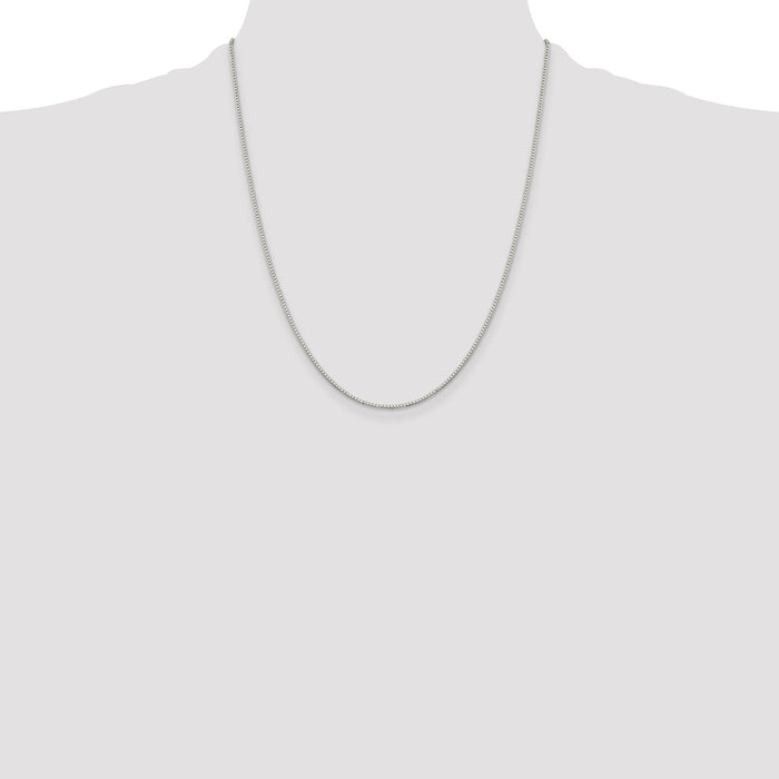 Buy Stylish Rhodium-Plated Sterling Silver 1.1mm Box Chain with Extension-4