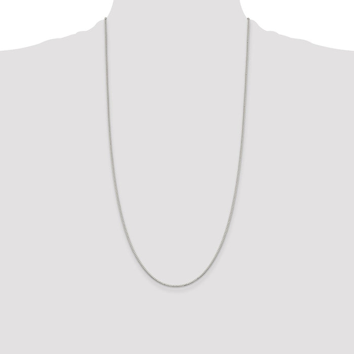 High-Quality Rhodium-Plated Sterling Silver 1.1mm Box Chain - Stylish Value!-4