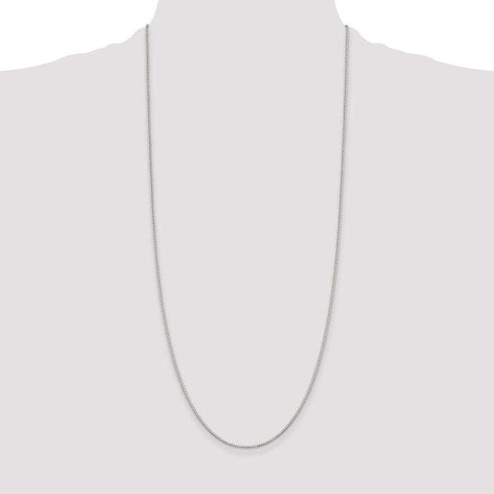 Buy Stylish Rhodium-Plated 1.1mm Sterling Silver Box Chain - Affordable Luxury-4