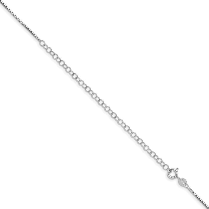 Buy Stylish Rhodium-Plated Sterling Silver 1.1mm Box Chain with Extension-3