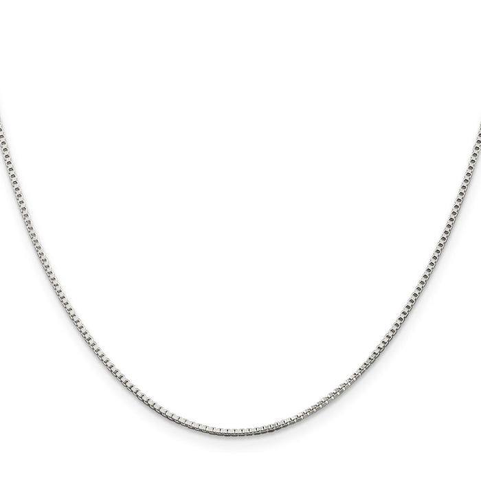 Buy Stylish Rhodium-Plated Sterling Silver 1.25mm Box Chain - Affordable Luxury-2