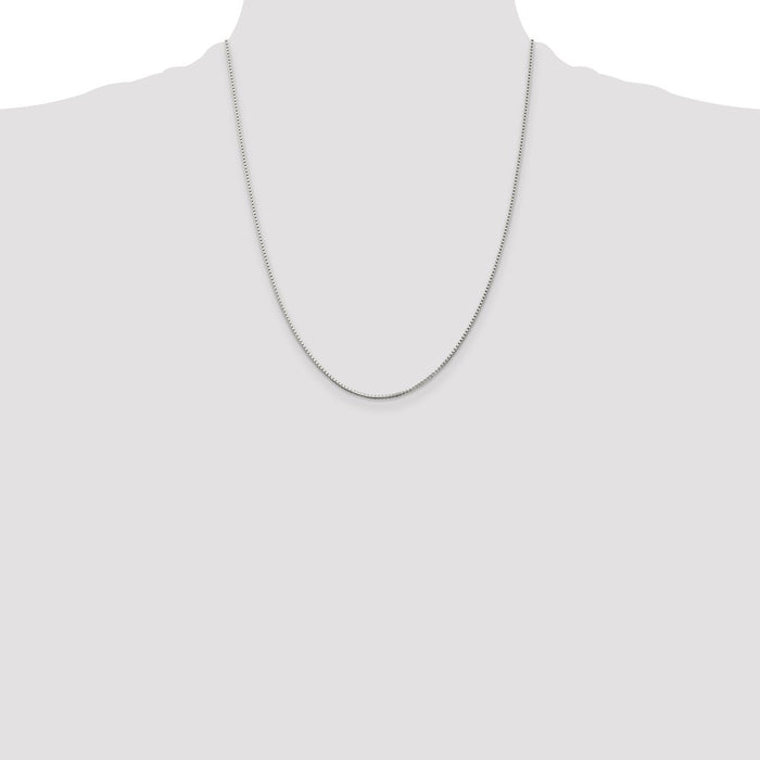 High-Quality Rhodium-Plated 1.25mm Sterling Silver Box Chain - Stylish & Affordable!-4