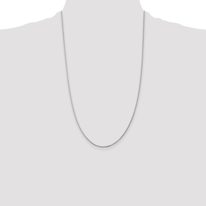 Buy Stylish Rhodium-Plated Sterling Silver 1.25mm Box Chain at Affordable Price-4
