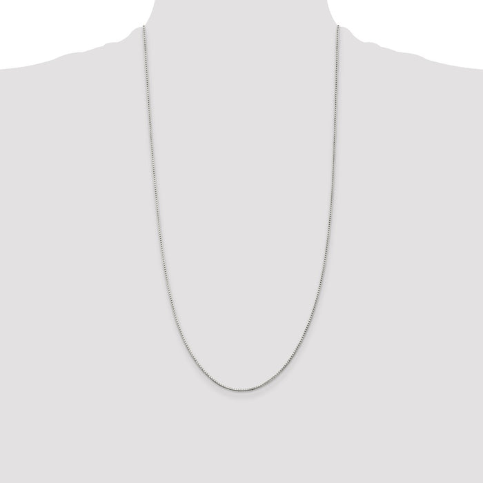 Buy Stylish Rhodium-Plated Sterling Silver 1.25mm Box Chain - Affordable Luxury-4