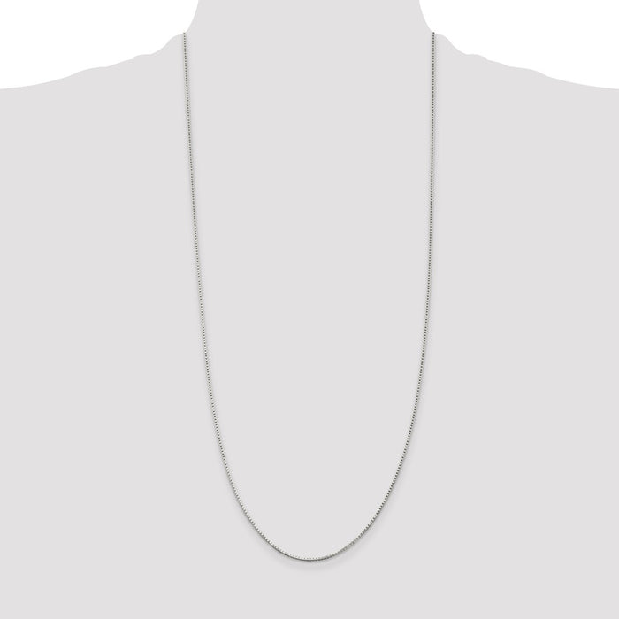Buy Stylish Rhodium-Plated Sterling Silver 1.25mm Box Chain - Affordable Luxury-4