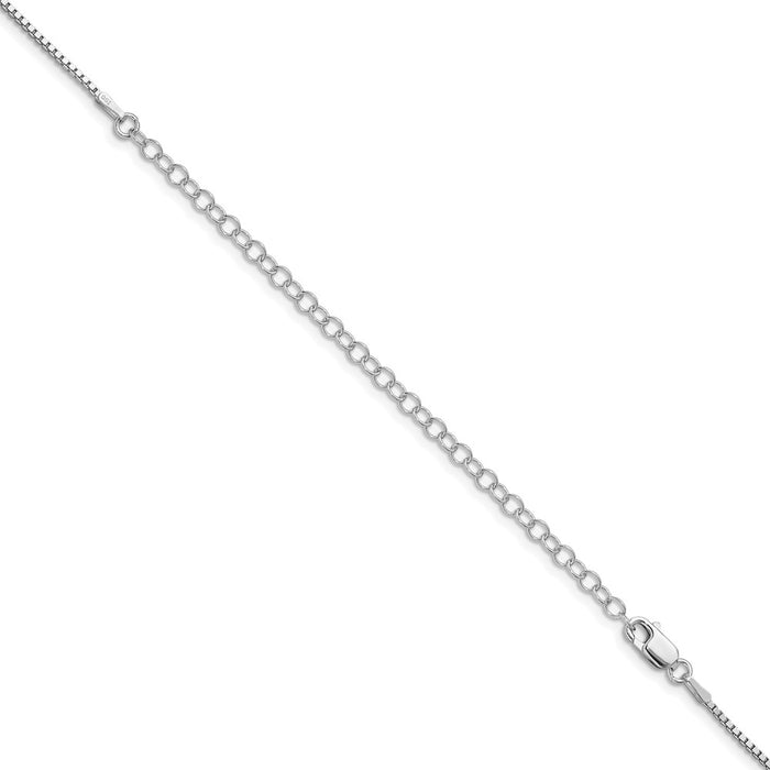 High-Quality Rhodium-Plated 1.25mm Sterling Silver Box Chain - Stylish & Affordable!-3
