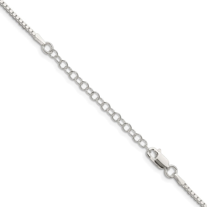 Buy Stylish 1.5mm Sterling Silver Box Chain with 2-Inch Extension-3
