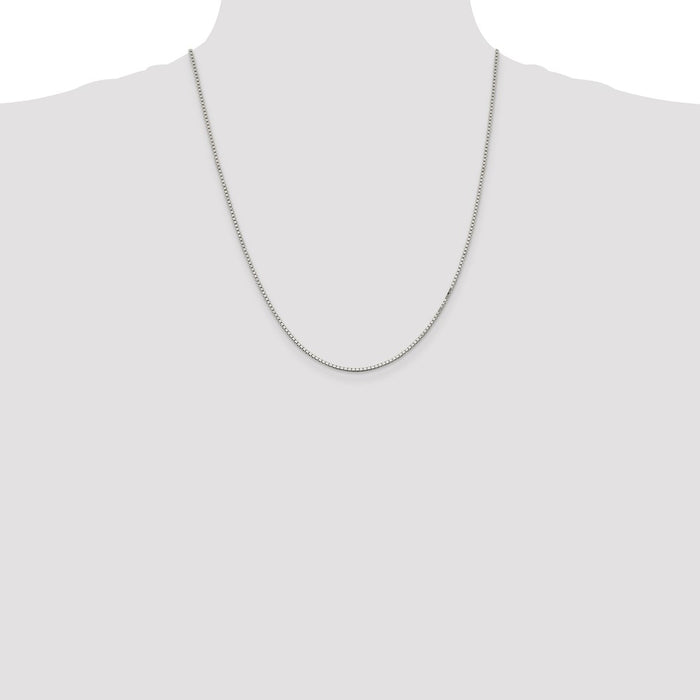 Buy Stylish Rhodium-Plated Sterling Silver 1.5mm Box Chain - Affordable Luxury-4