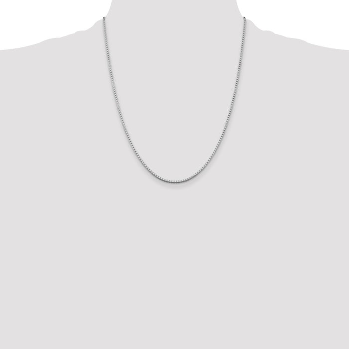 Buy Stylish Rhodium-Plated Sterling Silver 1.75mm Box Chain - Affordable Luxury!-4