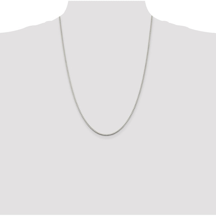 Buy Stylish Rhodium-Plated Sterling Silver 1.75mm Box Chain - Affordable Luxury!-4